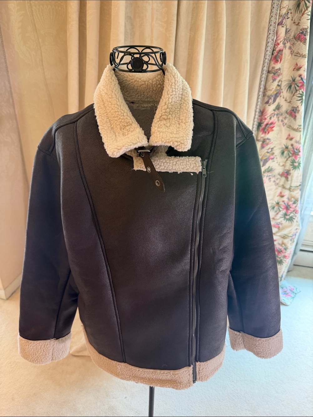 Esmara Bomber Shearling-Lined Aviator Jacket